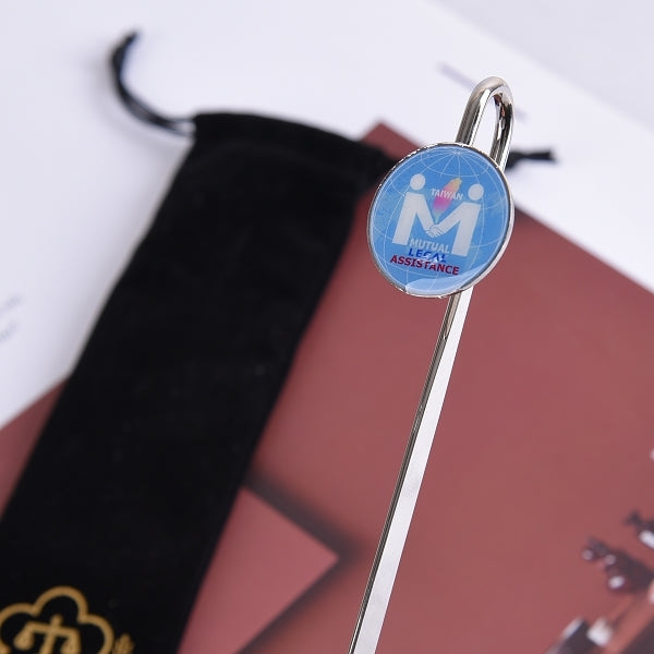 立體金屬書籤-絨布燙金收納袋