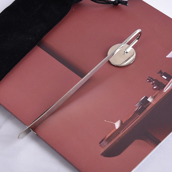 立體金屬書籤-絨布燙金收納袋