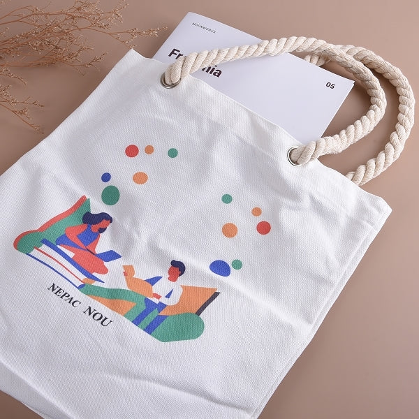 麻繩提把帆布包