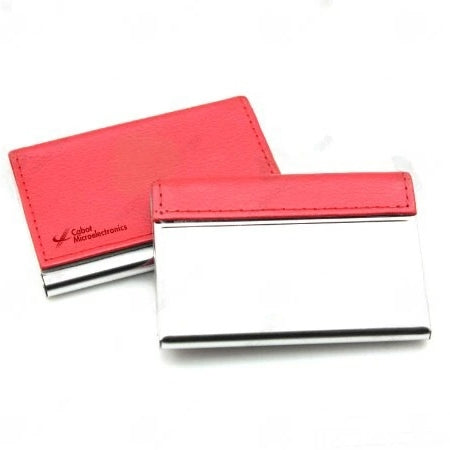 女士荔枝紋PU金屬名片盒