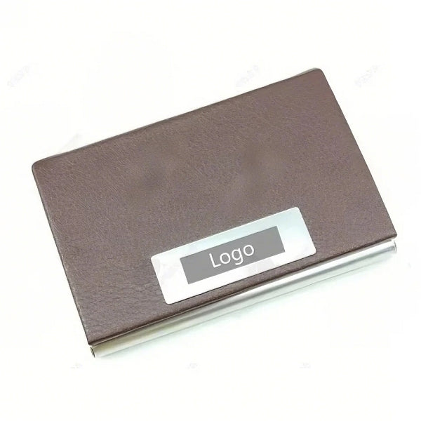 不鏽鋼荔枝紋PU皮名片盒