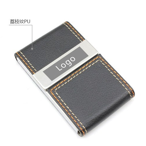 不鏽鋼加PU皮雙色線名片盒