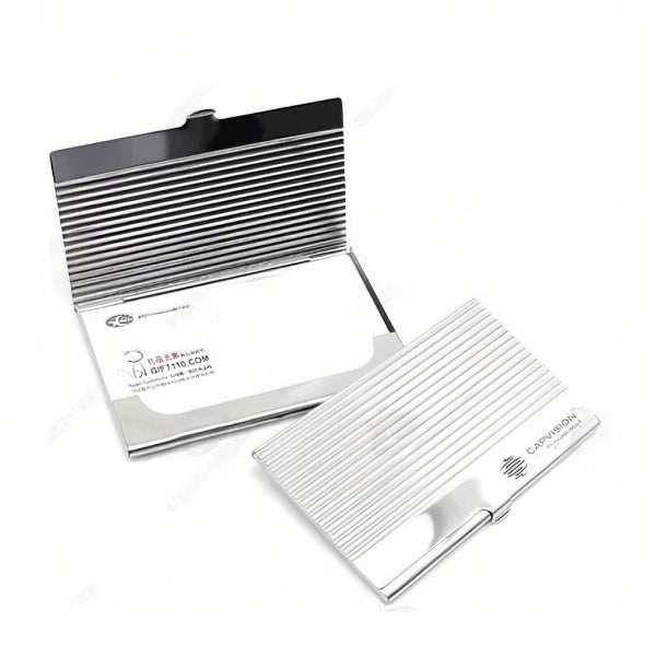 不鏽鋼條紋名片盒