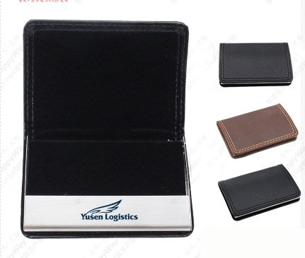 開蓋式商務PU不銹鋼名片盒