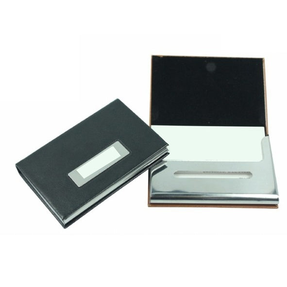 方形商務不銹鋼PU名片盒