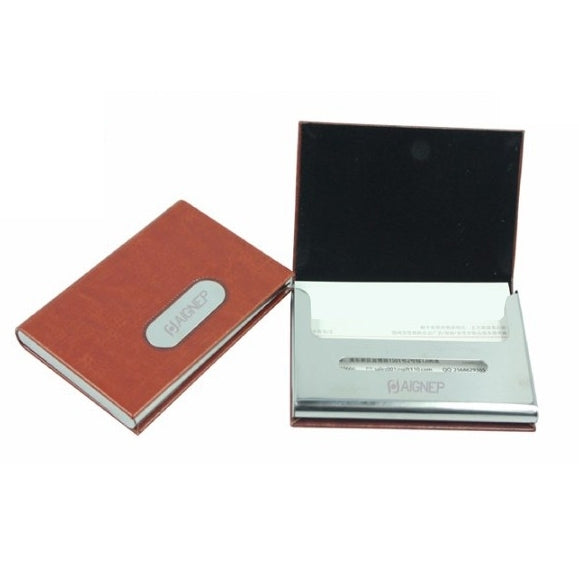 商務不銹鋼PU名片盒