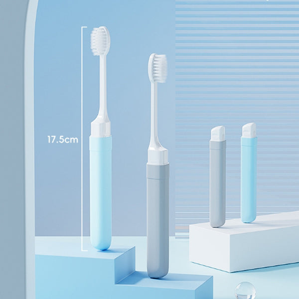 軟毛馬卡龍色輕便式摺疊牙刷