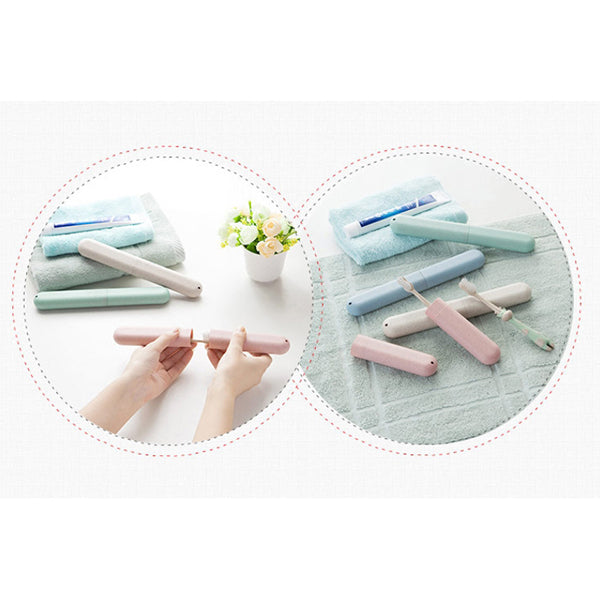 小麥材質旅行牙刷盥洗收納盒