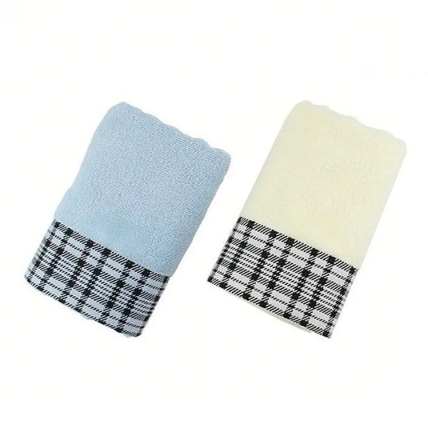 純棉格紋毛巾