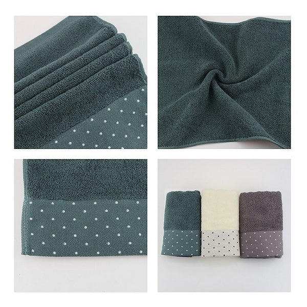 純棉圓點毛巾