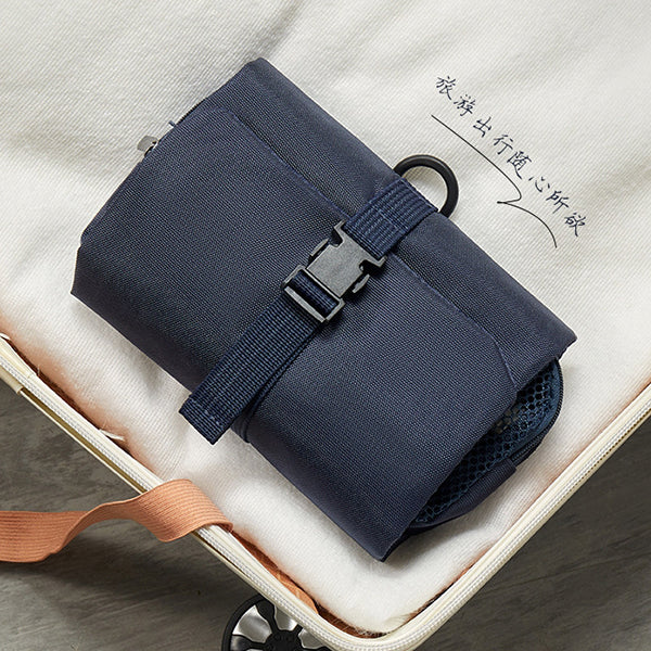 牛津布掛勾摺疊盥洗包-旅行收納袋