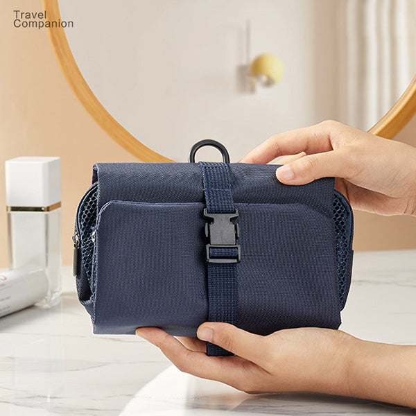 牛津布掛勾摺疊盥洗包-旅行收納袋