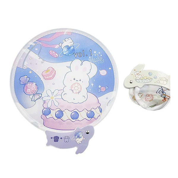 兔子手柄反光板摺疊扇