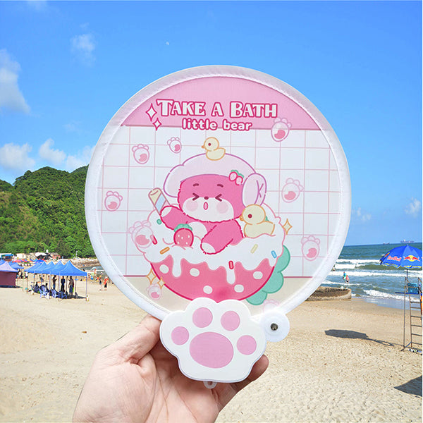 貓爪扇柄反光板摺疊扇-直徑20cm