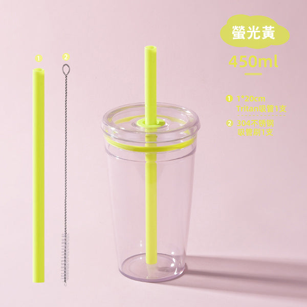 450ml單層Tritan吸管杯