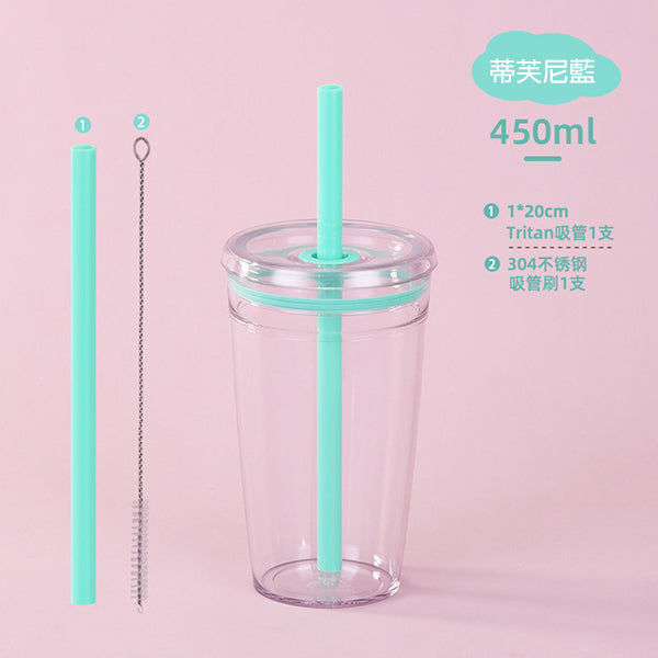 450ml單層Tritan吸管杯
