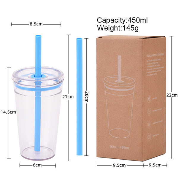 450ml單層Tritan吸管杯