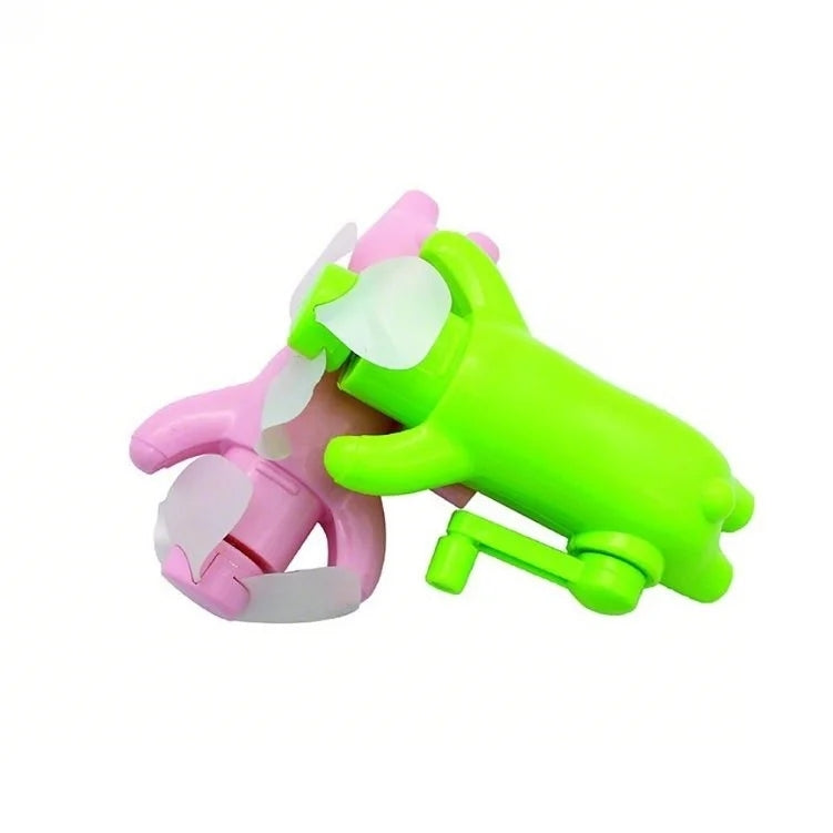 卡通手動手搖迷你小風扇