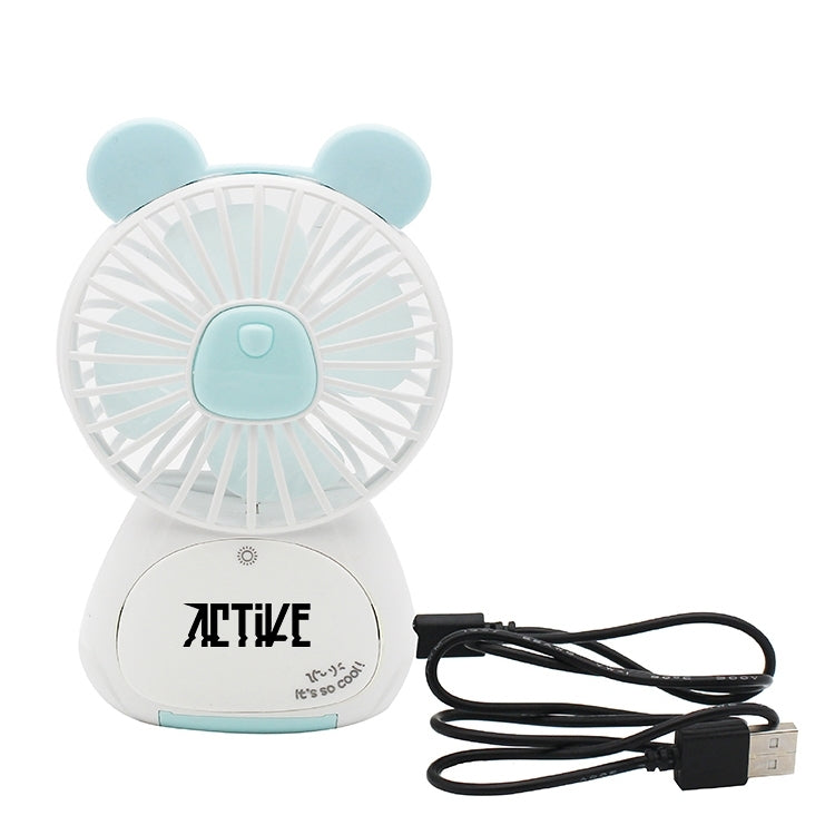 小熊造型手機支架夜燈風扇
