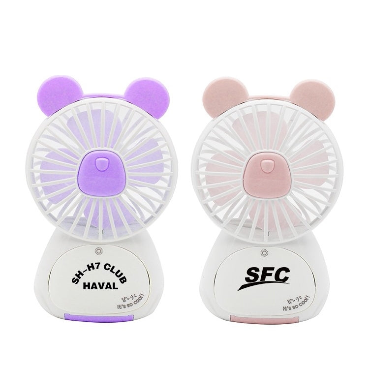 小熊造型手機支架夜燈風扇