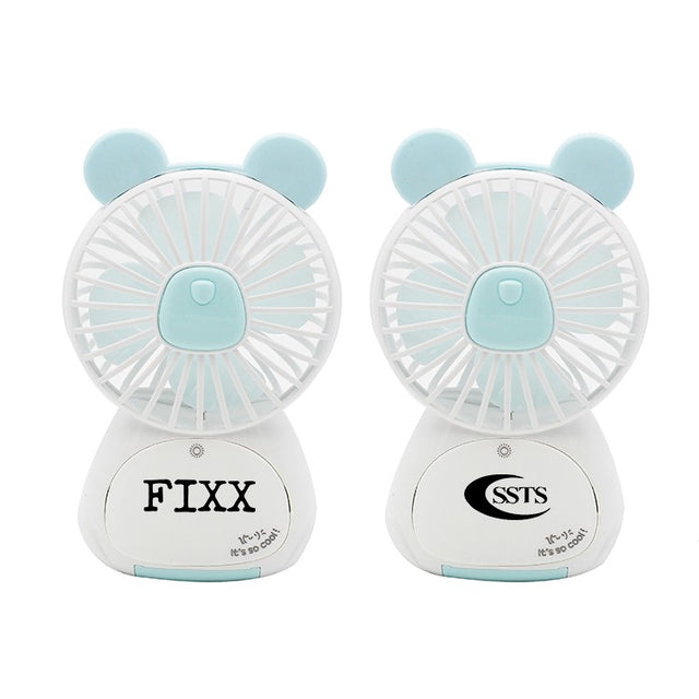 小熊造型手機支架夜燈風扇