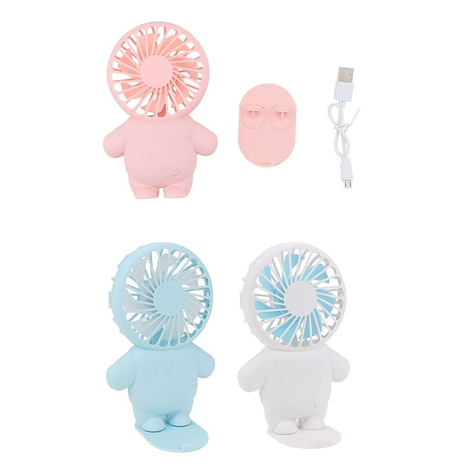 小人造型USB手機支架小風扇