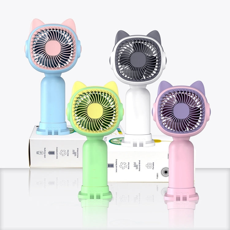 貓耳造型手機支架底座小風扇