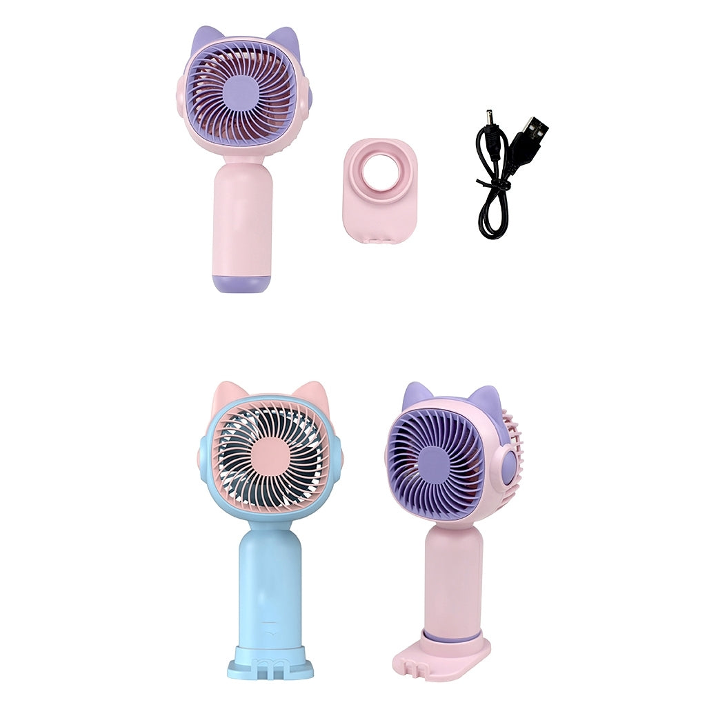 貓耳造型手機支架底座小風扇