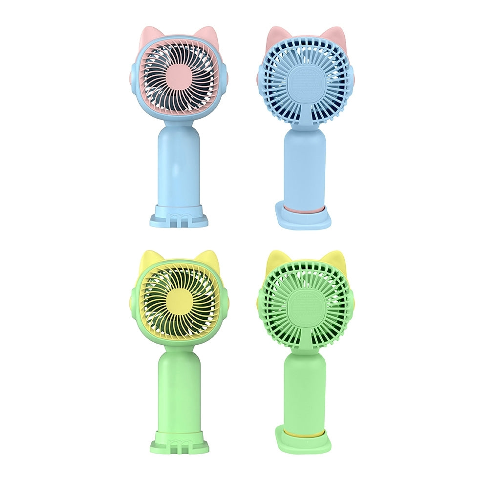 貓耳造型手機支架底座小風扇