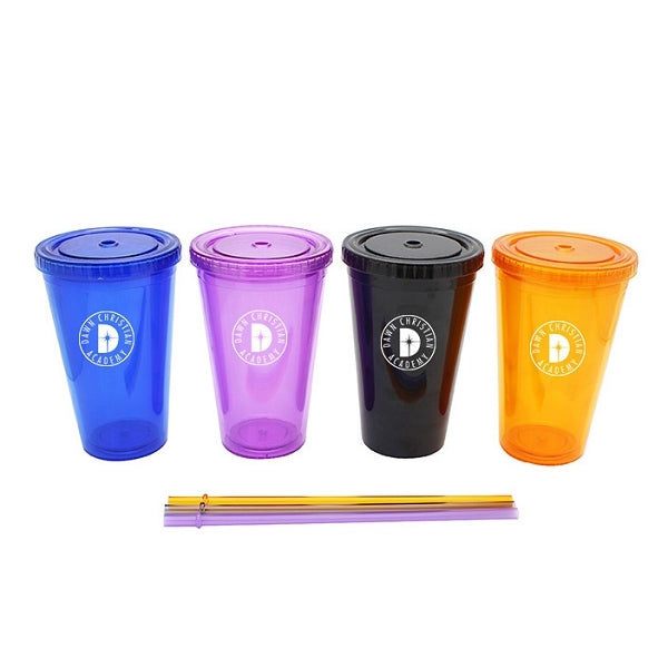 多彩透明吸管杯