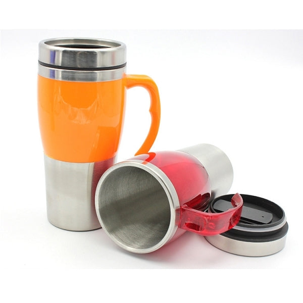 多彩透明塑膠不鏽鋼車用杯