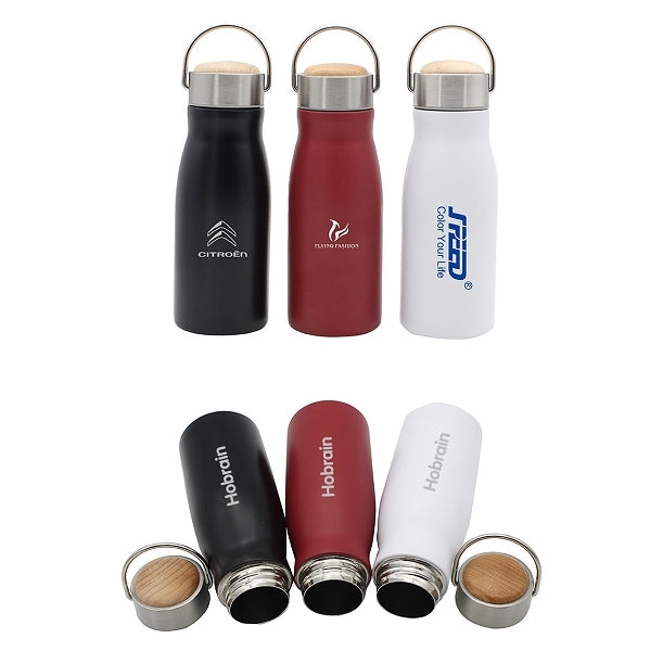 350ml手提木蓋真空保溫杯