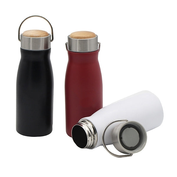 350ml手提木蓋真空保溫杯