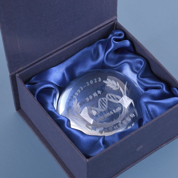 半圓水晶紙鎮-客製雷射雕刻