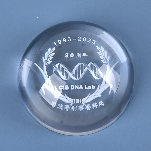 半圓水晶紙鎮-客製雷射雕刻