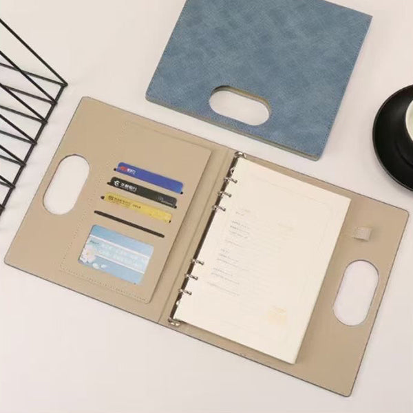 A5手提活頁筆記本-PU皮工商日誌