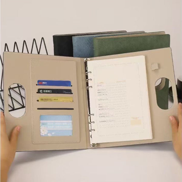 A5手提活頁筆記本-PU皮工商日誌