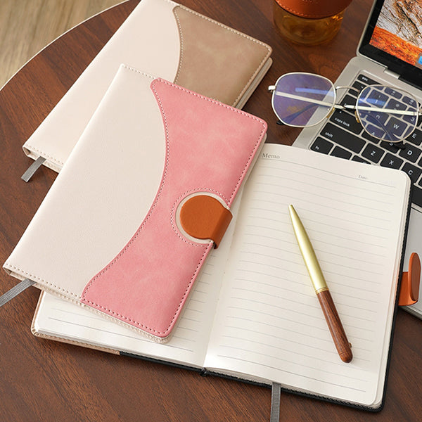 A5拚色PU皮革筆記本