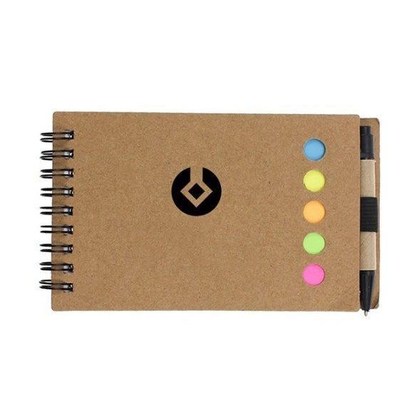 三合一線圈附筆便利貼筆記本