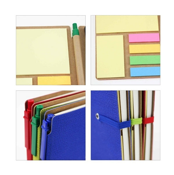 鬆緊帶附筆便利貼筆記本組合