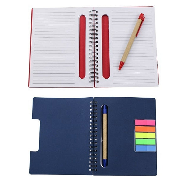 多功能線圈五色標筆記本附筆