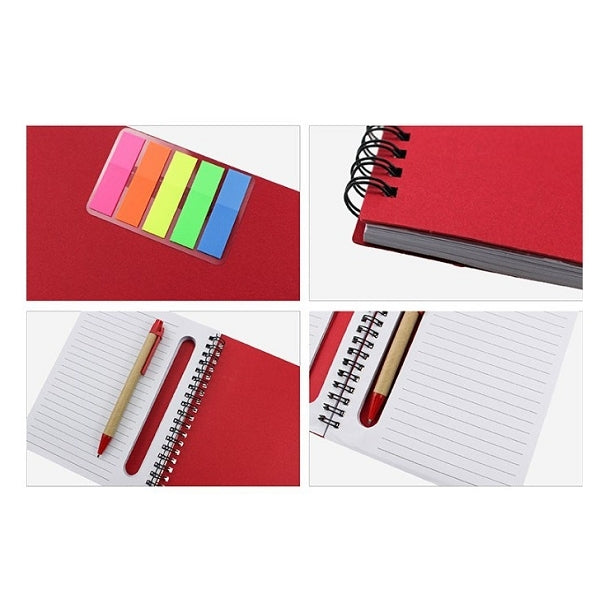 多功能線圈五色標筆記本附筆