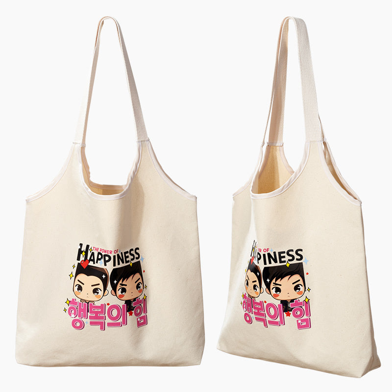 全彩燙印簡約風帆布背心包大尺寸