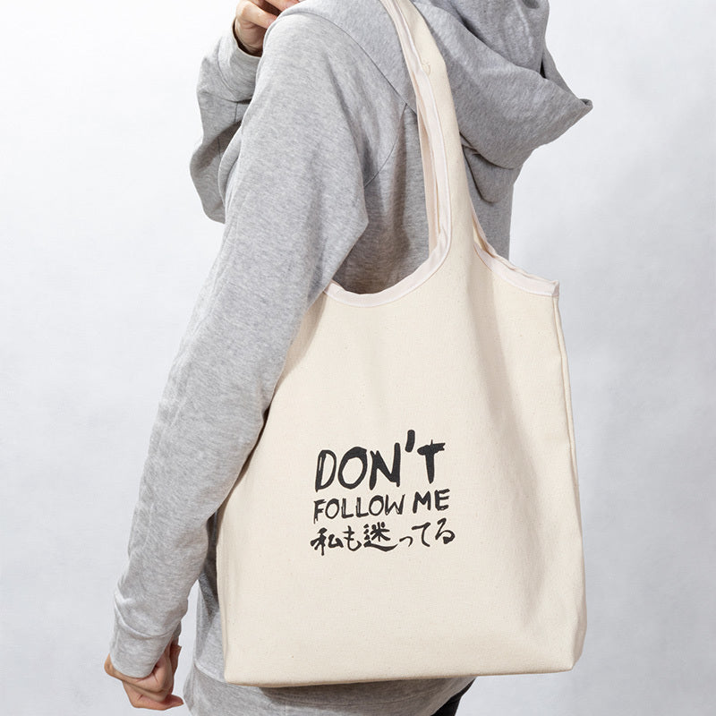 網印簡約風帆布背心包