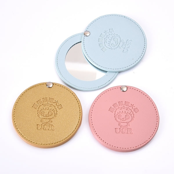 旋轉PU皮革隨身鏡