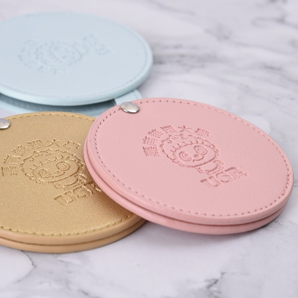 旋轉PU皮革隨身鏡