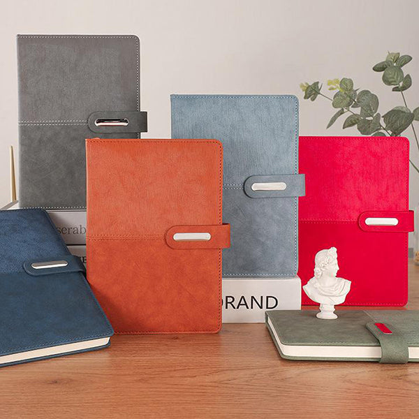 A5橫紋皮面筆記本-商務記事本訂製