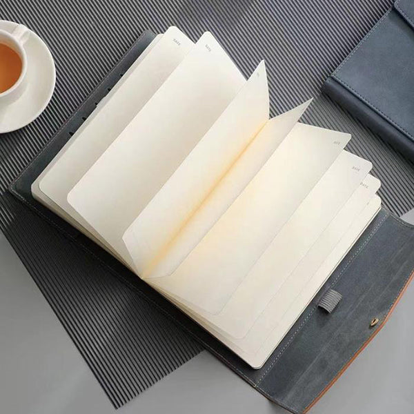 扣環皮革活頁記事本