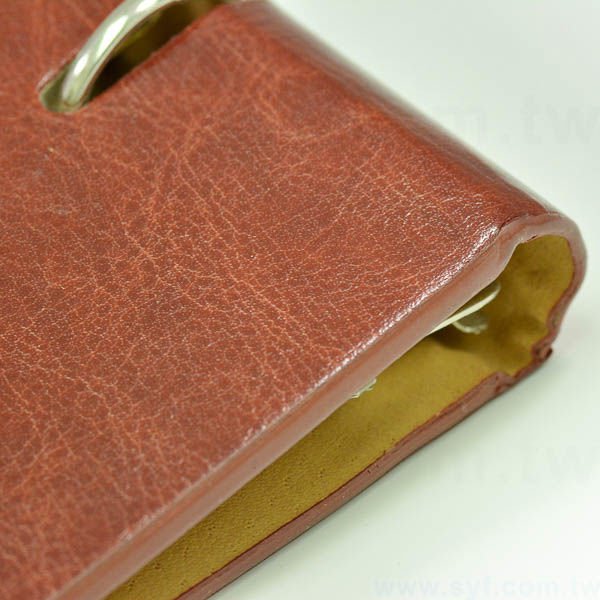 時尚皮紋工商日誌-翻開式活頁筆記本-可訂製內頁及客製化加印LOGO