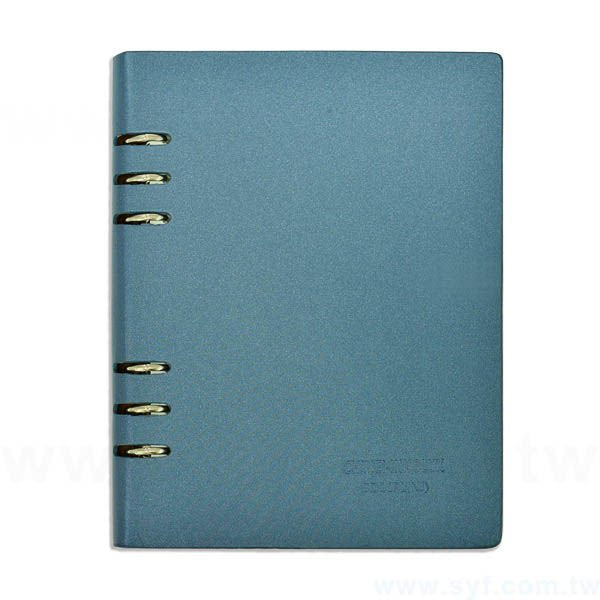 時尚皮紋工商日誌-翻開式活頁筆記本-可訂製內頁及客製化加印LOGO